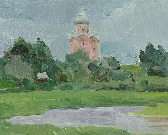 Нередица. Вид Спасской церкви. 1975 г